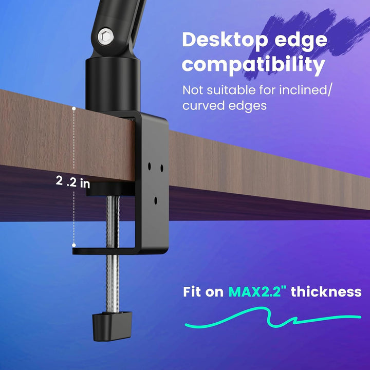 Mikrofon Arm, Microphone Boom Arm Auf/Ab voll verstellbar Mikrofonarm Ständer Halterung mit hoher Ko