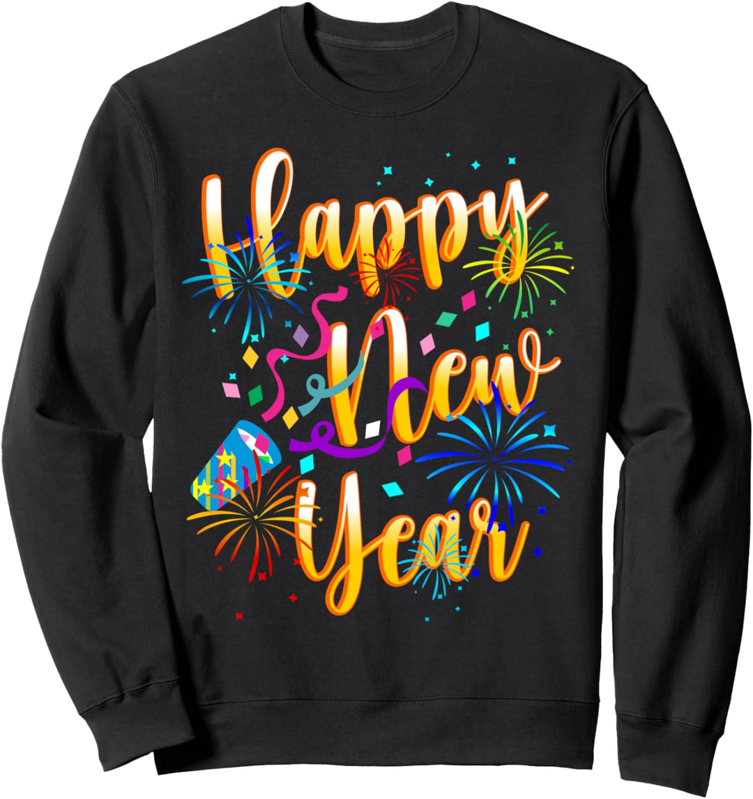 Frohes Neues Jahr 2021 Eve Party Feuerwerk und Konfetti Sweatshirt
