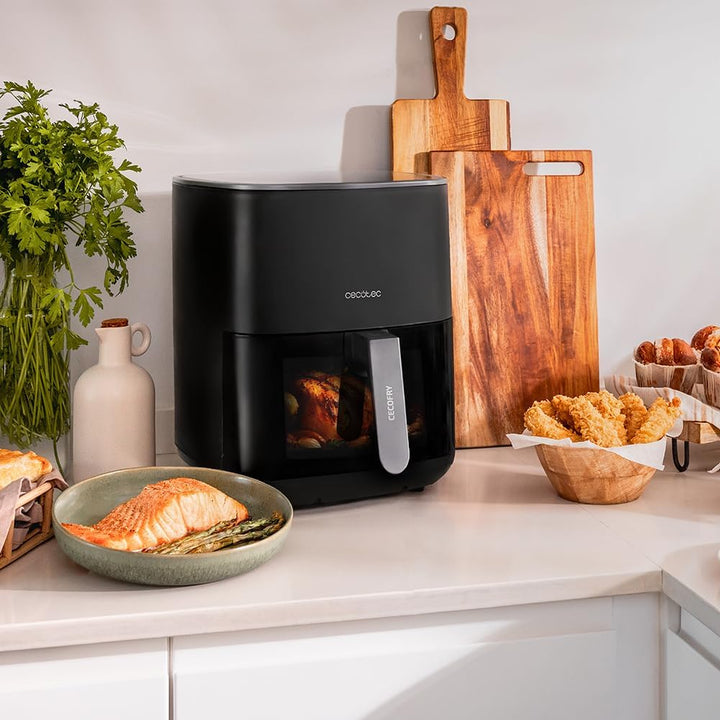 Cecotec Heissluftfritteuse ohne Öl mit 6,5 l Cecofry Fantastik Window 6500 Fenster. 1700W, PerfectCo