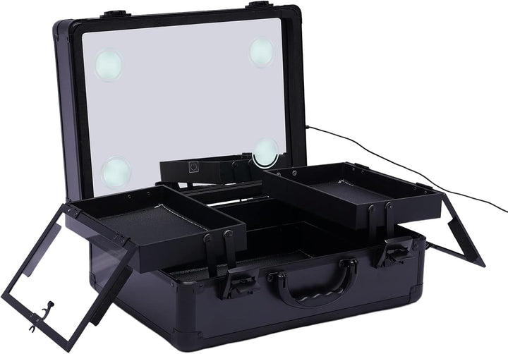 Schminkkoffer Verstellbare Schminktisch Make-up Koffer Kosmetik-Zug Tisch Lichter Pro-Schminkstation