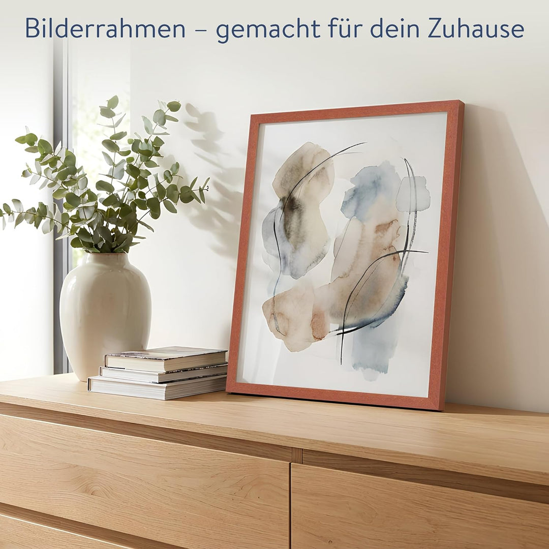 WANDStyle Bilderrahmen Modern 30x45cm I Farbe: Kirsch-Optik I Fotorahmen I klassischer Holzbilderrah