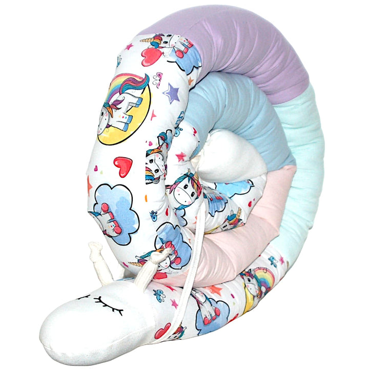 Generisch Bettschlange/Bettschnecke XXL (Motiv Einhorn) Länge 250cm **personalisierbar** Seitenschlä