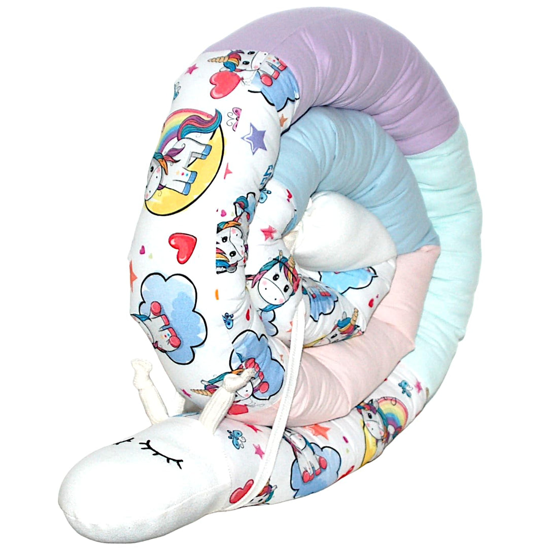Generisch Bettschlange/Bettschnecke XXL (Motiv Einhorn 1) Länge 250cm **personalisierbar**Seitenschl