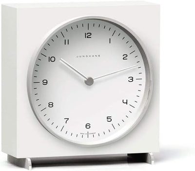 JUNGHANS Max Bill by Table Clock, Ziffernblatt weiss, 16,4 x 17,4 x 5,5 cm, Klassisch