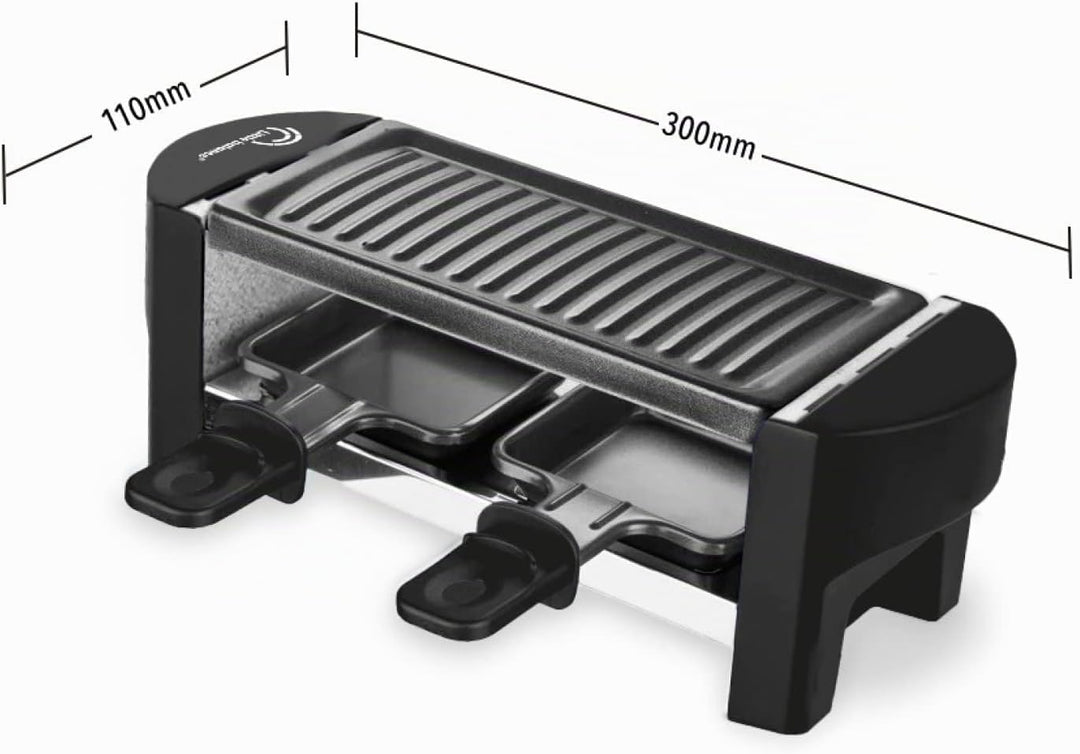 LITTLE BALANCE 8559 Black Jura 2 Raclette 1 oder 2 Personen, Antihaftbeschichtung, 1 oder 2 Personen