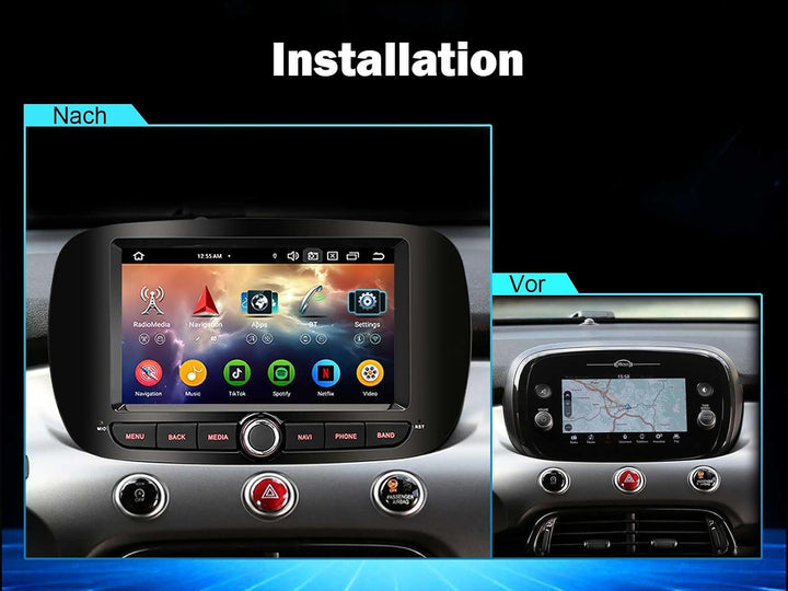 8-Kern 4GB+64GB Android 14 DAB+ Autoradio Für Fiat 500X 2014-2020 mit GPS Navigation Unterstützt Wir