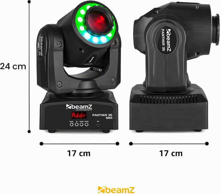 BeamZ Panther 35 - Moving Head LED und 35W LED - Vielseitiger und leistungsstarker DMX Movinghead, 7