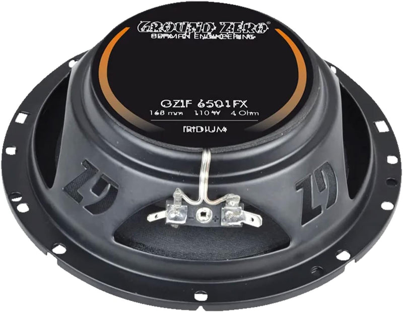 Ground Zero GZIF 6501FX, 2-Wege Koaxial-Lautsprechersystem mit geringer Einbautiefe, 110 Watt max