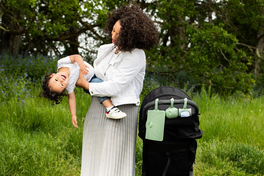 Ubbi On-the-Go Dual Pacifier Holder, Keep's Baby's Binkies Clean and Accessible, Portable for Travel