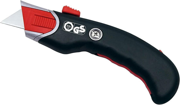 WEDO Safety Cutter Premium – Sicherheitsmesser mit automatischem Klingenrückzug, Metallgriff & Gummi