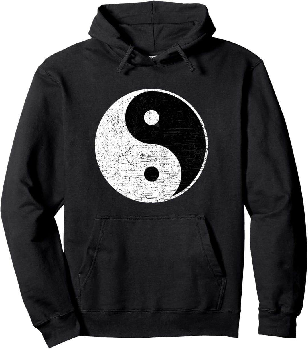 Yin und Yang Schwarz Weiss Abstrakt Asiatisch Kunst Geschenk Pullover Hoodie