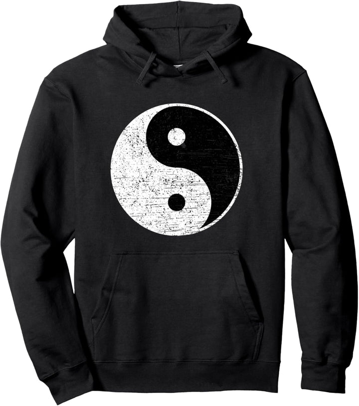 Yin und Yang Schwarz Weiss Abstrakt Asiatisch Kunst Geschenk Pullover Hoodie