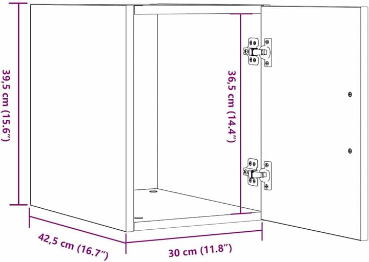 vidaXL Wandschrank Artisan-Eiche 30 x 42,5 x 39,5 cm Holzwerkstoff, Esszimmer, moderner rechteckiger