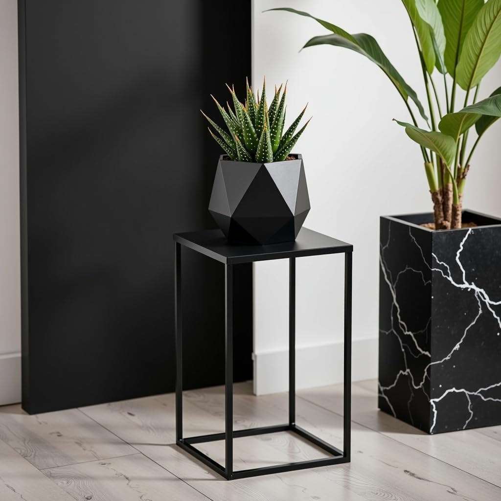 Pflanzenständer Ferro - 24x24x40cm - Farbe Schwarz - für Zimmerblumen - Metallregal - Dekorativer Ti