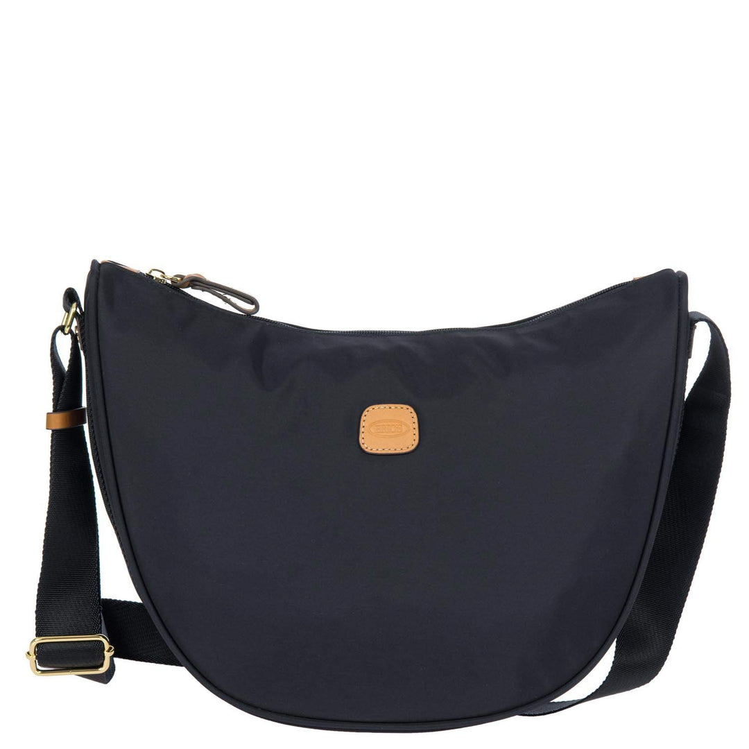 BRIC'S - Kleine Halbmondförmige Umhängetasche Aus Nylon, Blau, 33x26x9.5 cm, Blau