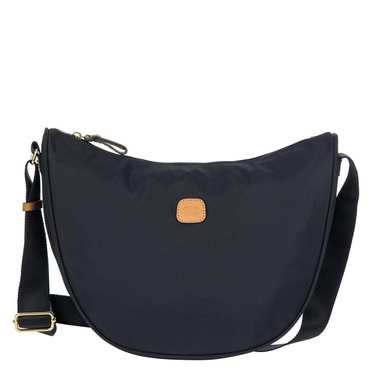 BRIC'S - Kleine Halbmondförmige Umhängetasche Aus Nylon, Blau, 33x26x9.5 cm, Blau