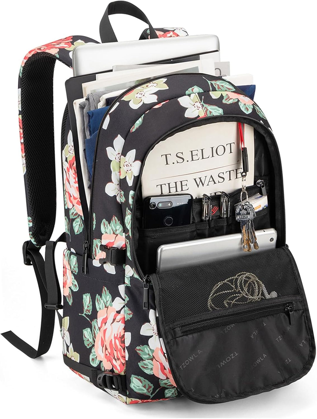Tzowla Anti Diebstahl Laptop Rucksack für Herren,Rucksack Wasserdicht mit USB-Ladeanschluss und Schl