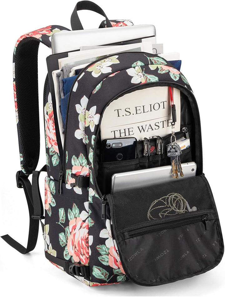 Tzowla Anti Diebstahl Laptop Rucksack für Herren,Rucksack Wasserdicht mit USB-Ladeanschluss und Schl