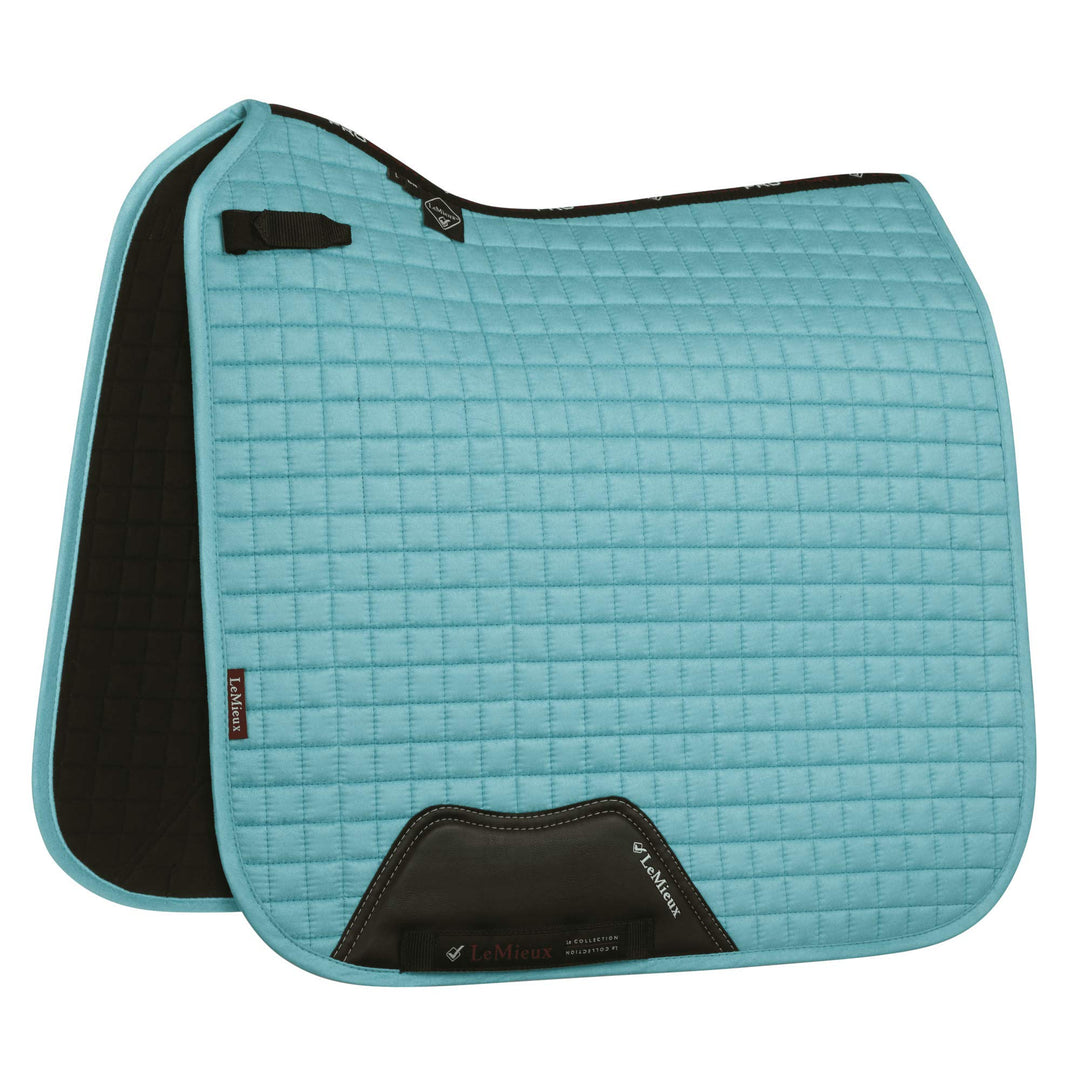 LeMieux Prosport Dressur aus Veloursleder Schabracke L Azurblaues Wildleder, quadratisch, L Azurblau