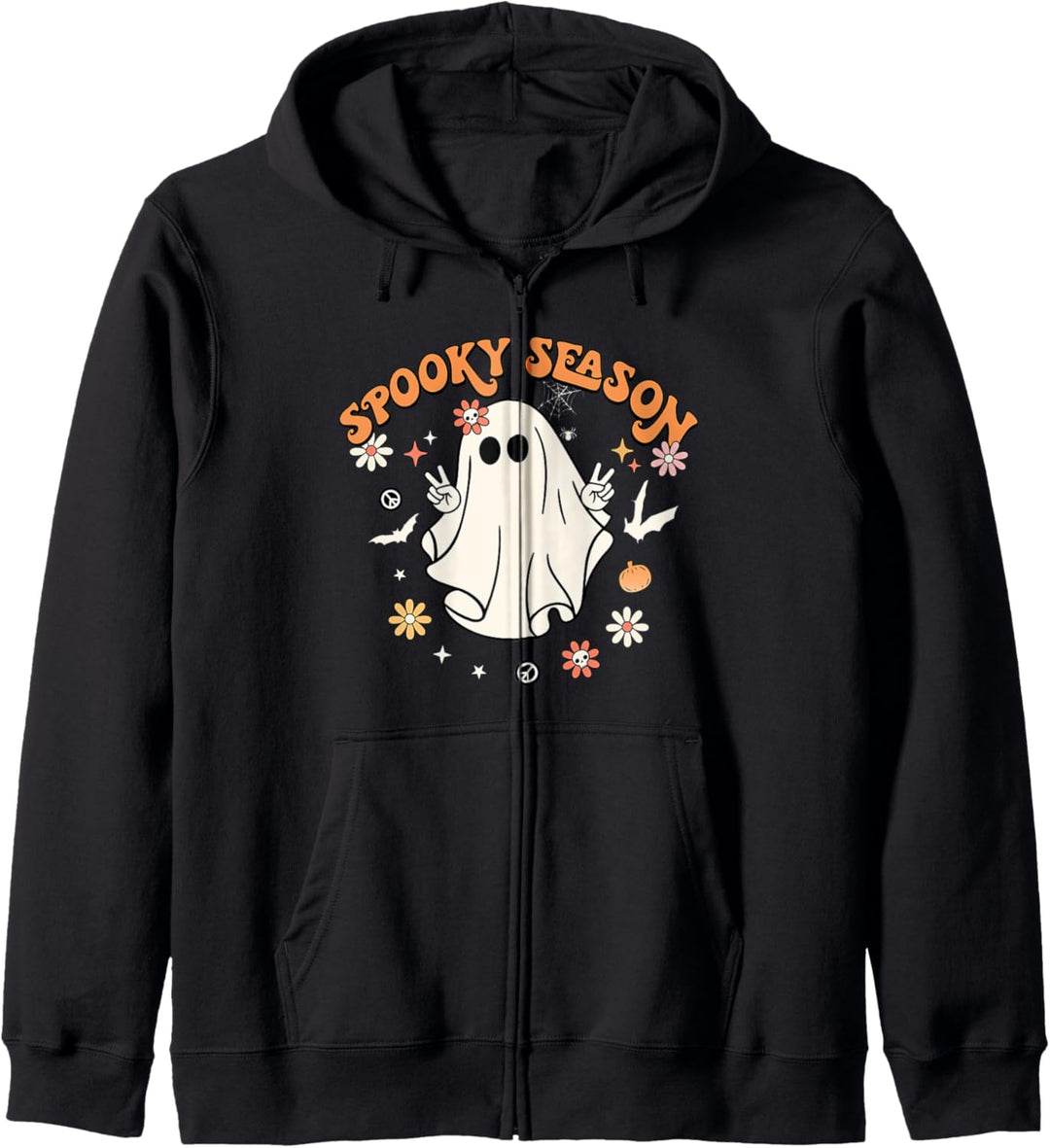 Spooky Season Retro Halloween Party Funny Cute Ghost Pumpkin Kapuzenjacke