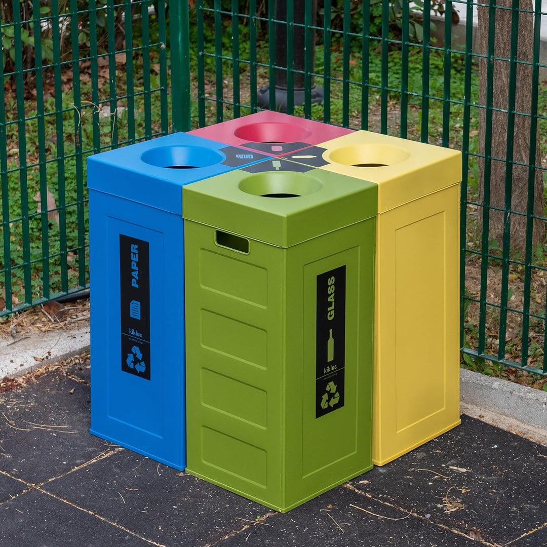 Kiklos-Bins Cubo Recycling Bin 1070 Aegean Blue, Set of 1, 70 L Recycling System with Handles, Large