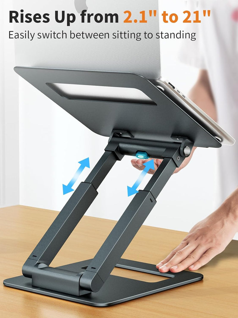 tounee Laptop Ständer Höhenverstellbar, Ergonomischer Computer Ständer, Adjustable Laptop Stand, Not