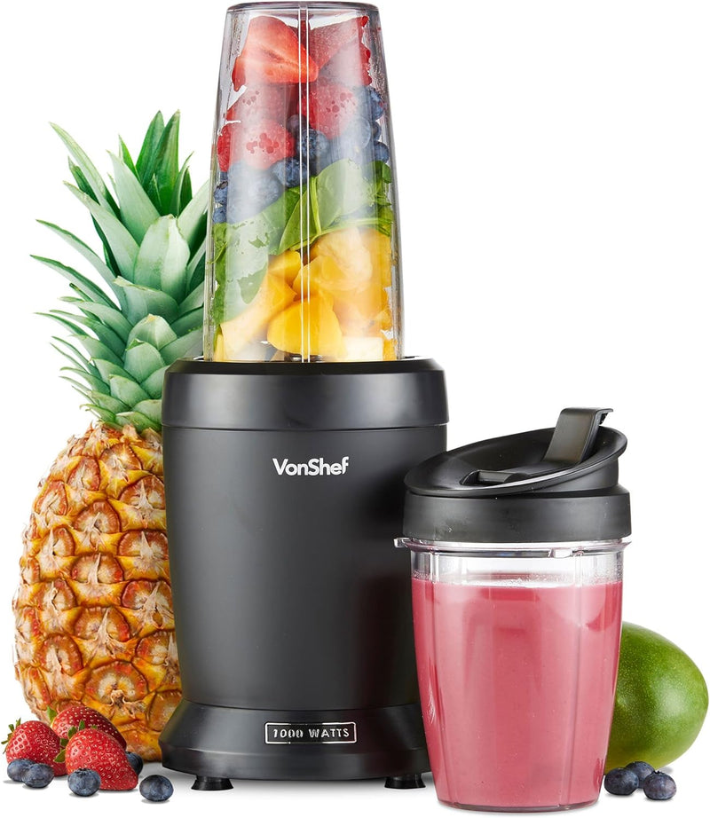 VonShef Personal Blender Multifunktionaler, leistungsstarker Smoothie-Mixer für Obst, Gemüse, Shakes