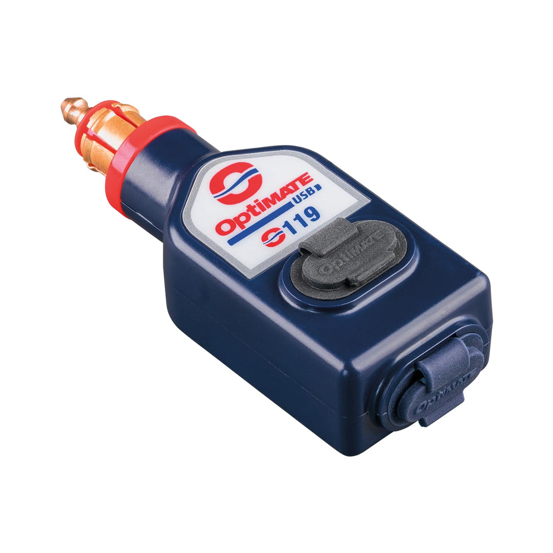 OptiMate USB O119-3300mA wetterfestes USB A- und C-Ladegerät mit doppeltem Ausgang, mit BIKE-Stecker