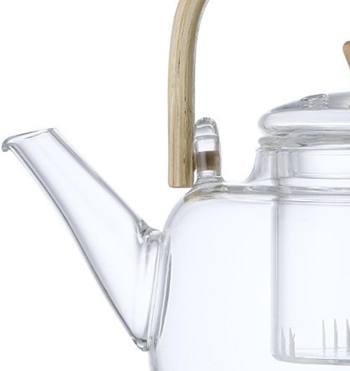 Fockety Glas-Haushaltsteekanne, 1000 Ml, Grosses Fassungsvermögen, Borosilikat-Teekessel für Familie