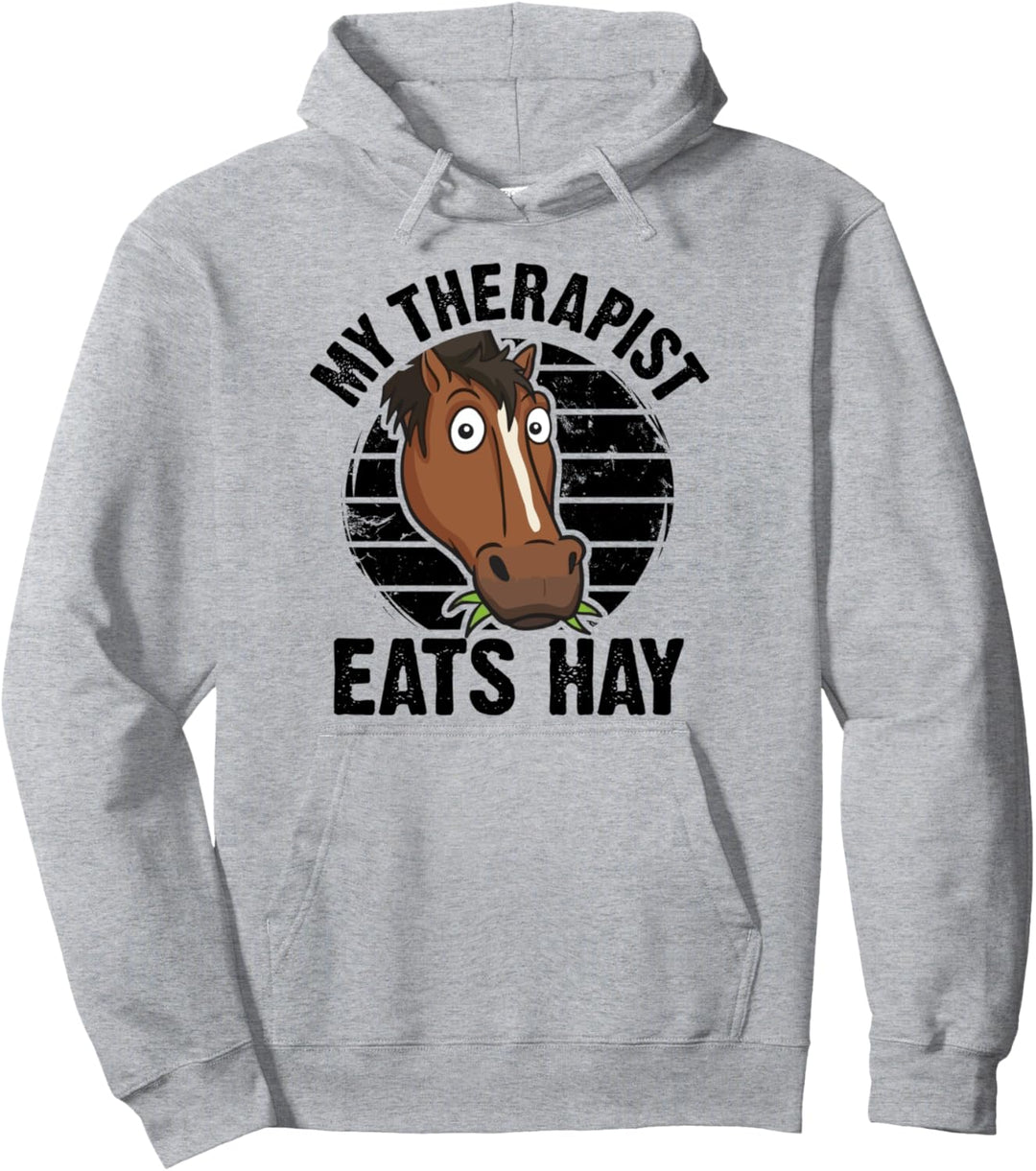 My Therapist Eats Heu Horse Owner Hufe Farm Equestrian Pullover Hoodie