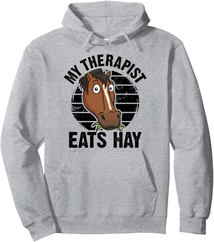 My Therapist Eats Heu Horse Owner Hufe Farm Equestrian Pullover Hoodie