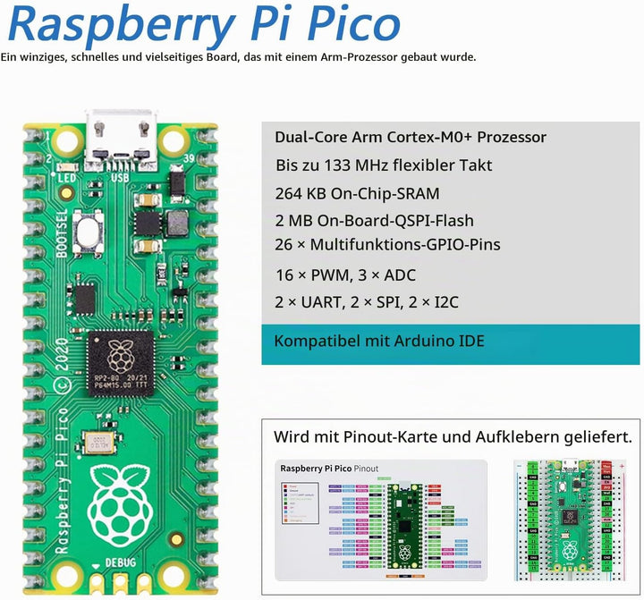 Freenove Super Starter Kit for Raspberry Pi Pico (Included) (Compatible with Arduino IDE), 513-Page