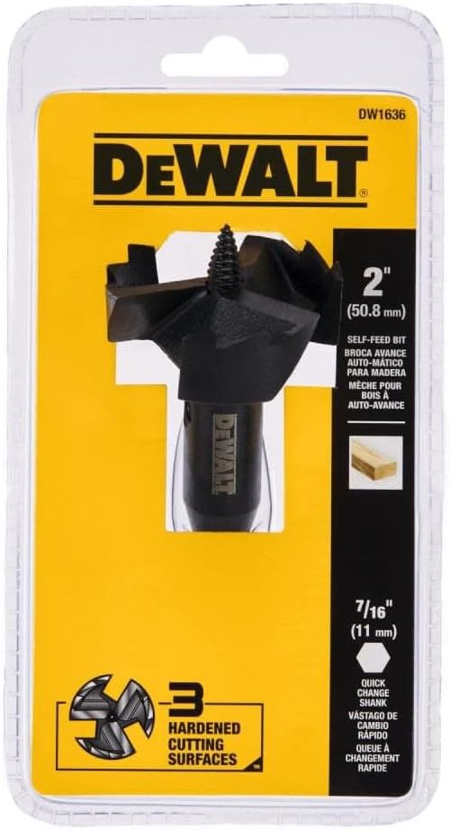 DEWALT DW1636 5,1 cm Bit mit 7/16 Zoll Schaft Selfeed-Bit, 5,1 cm