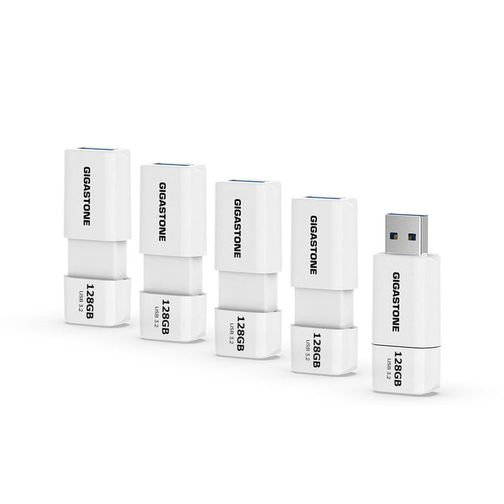 Gigastone Z60 128GB 5-Pack USB 3.2 Gen1 Flash Drive, R/W 120/60MB/s Ultra High Speed Pen Drive, Capl