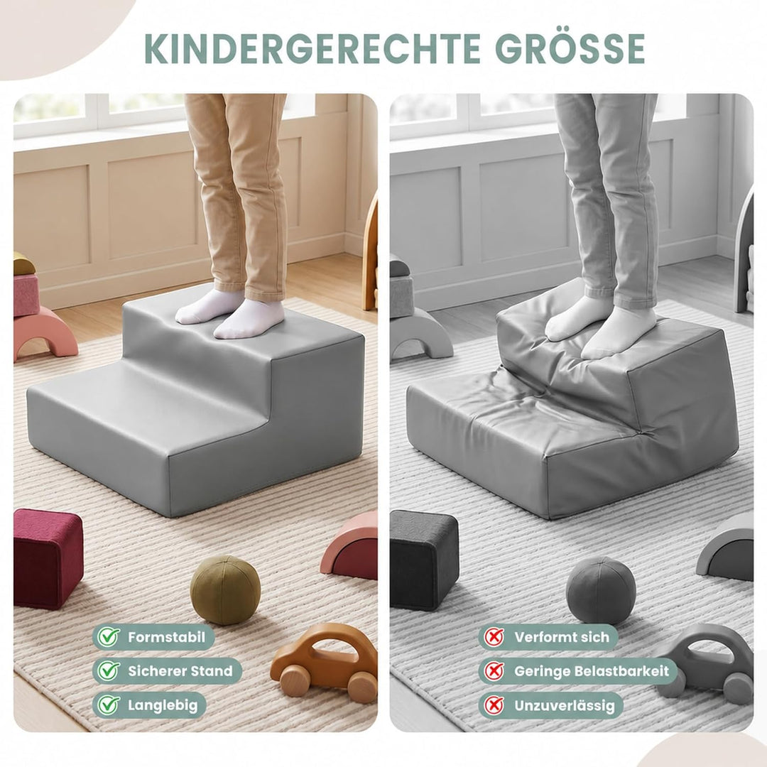 Schaumstoff Bausteine Kinder Klettern Indoor: 4 Softbausteine Riesenbausteine Spielbausteine - Weich