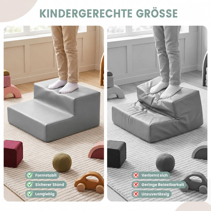 Schaumstoff Bausteine Kinder Klettern Indoor: 4 Softbausteine Riesenbausteine Spielbausteine - Weich