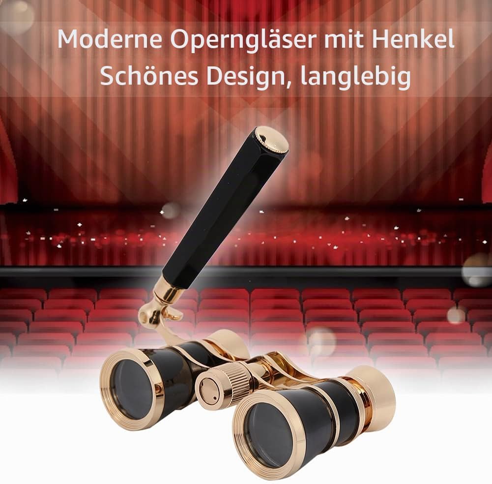Fernglas, tragbares 3X25 Opera Theatre Binokular Teleskop für Frauen Mädchen Kinder(Schwarz)