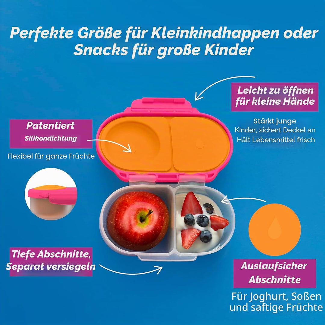 b.box 2er-Pack Bento-Snackbox | Auslaufsicherer Lebensmittelbehälter mit zwei Fächern und Deckel | I