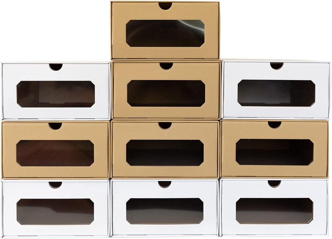 30 x PresentFill® Aufbewahrungsbox Weiss Schuhbox Schuhkiste Schuhschachtel Schuhkarton Ordnungsboxe