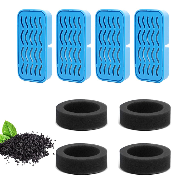 8 Stück Filter + 8 Stück Schaumstofffilter für Katzenbrunnen – Dreifache Filterung mit Aktivkohle &