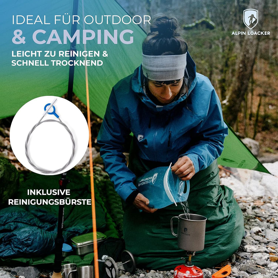ALPIN LOACKER Outdoor Trinkblase mit Trinkschlauch für Sport und Outdoor I super leichte Wasserblase