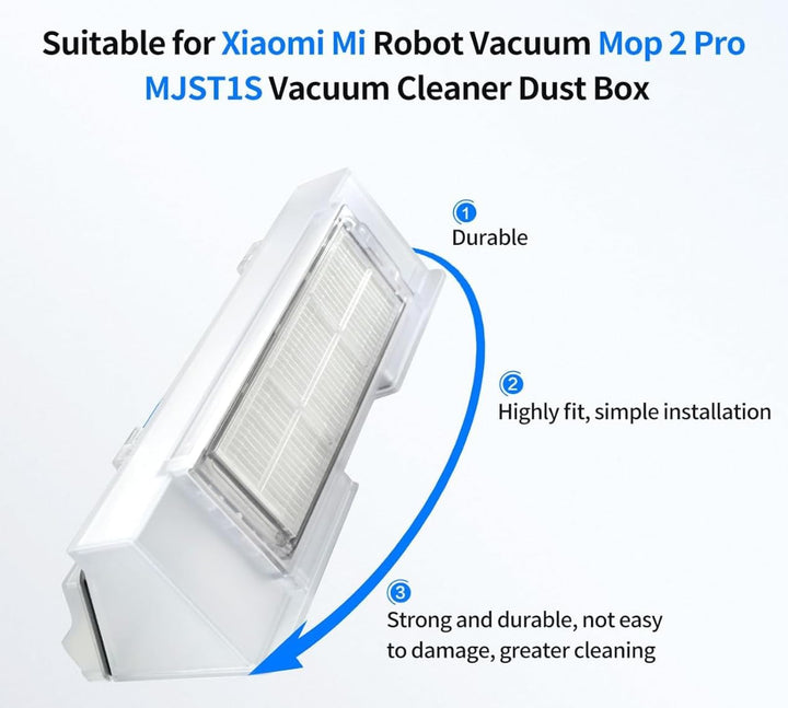 Ersatz Staubbehälter mit Filter für Xiaomi Mi Robot Vacuum Mop 2 Pro, Mop 2 Lite / MJST1S Robotersta