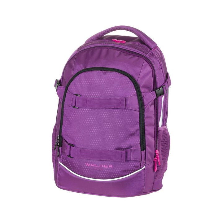 Walker 42041-053 - Schulrucksack Fame 2.0 "Uni Plum" mit 2 Fächern, Vorderfach mit Organizer, Seiten