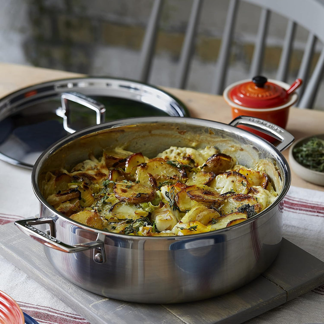 LE CREUSET Sauteuse aus 3-ply Edelstahl, Ø 28 cm, 96100928000000, 28 cm