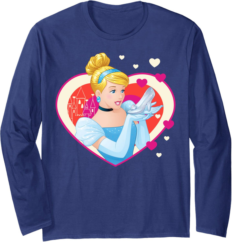 Disney Cinderella Cartoon Heart Portrait Langarmshirt