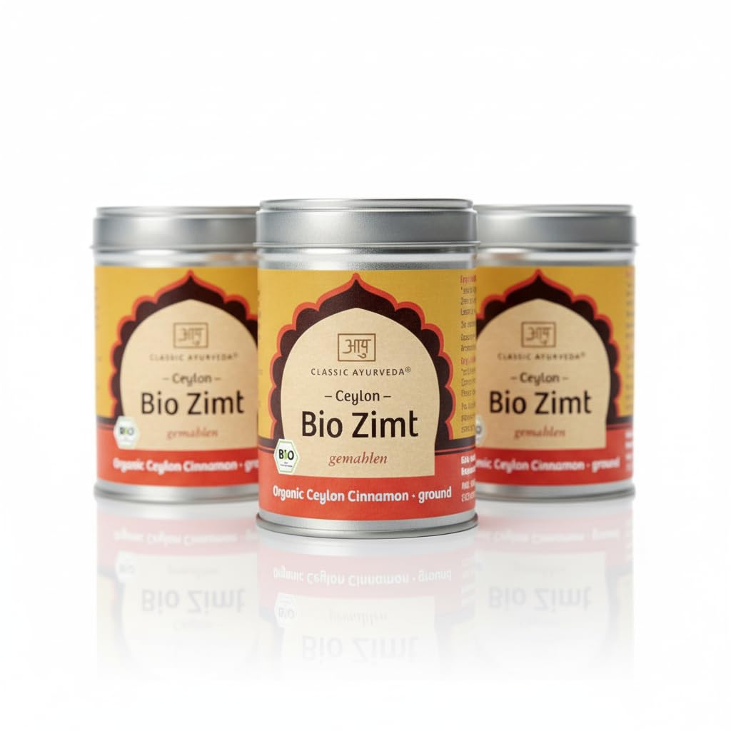Classic Ayurveda Ceylon Zimt gemahlen Bio – Mild-aromatischer Zimt mit natürlichem niedrigem Cumarin