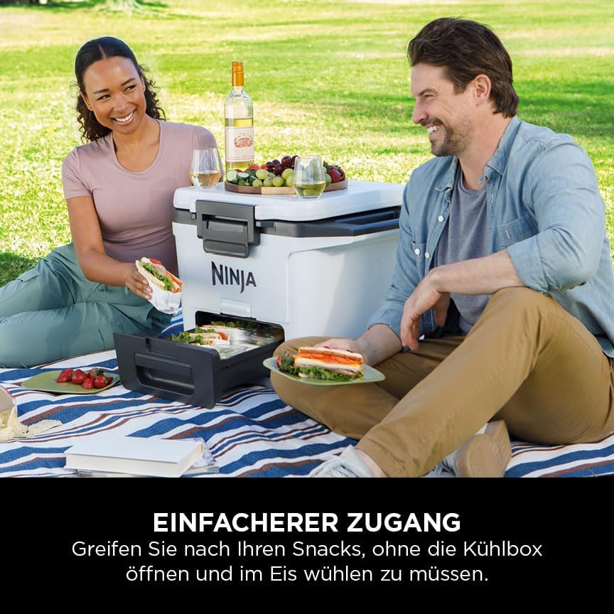 Ninja FrostVault Hard Cooler 28L, Premium isolierte Kühlbox, hält Eis bis zu 6 Tage, integrierte Tro