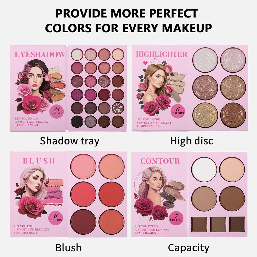 RoseFlower Profi Schminke Set Makeup Paletten Make Up Set Schminkkoffer Teen Make-up-Palette Tragbar