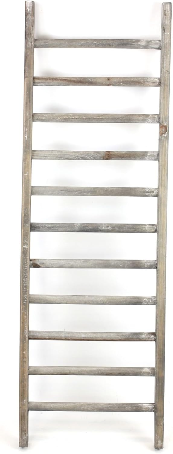 Dekoleidenschaft Deko-Leiter “Landhaus” aus Holz, 98 cm hoch, Handtuchhalter, Rankhilfe, Garten-Deko