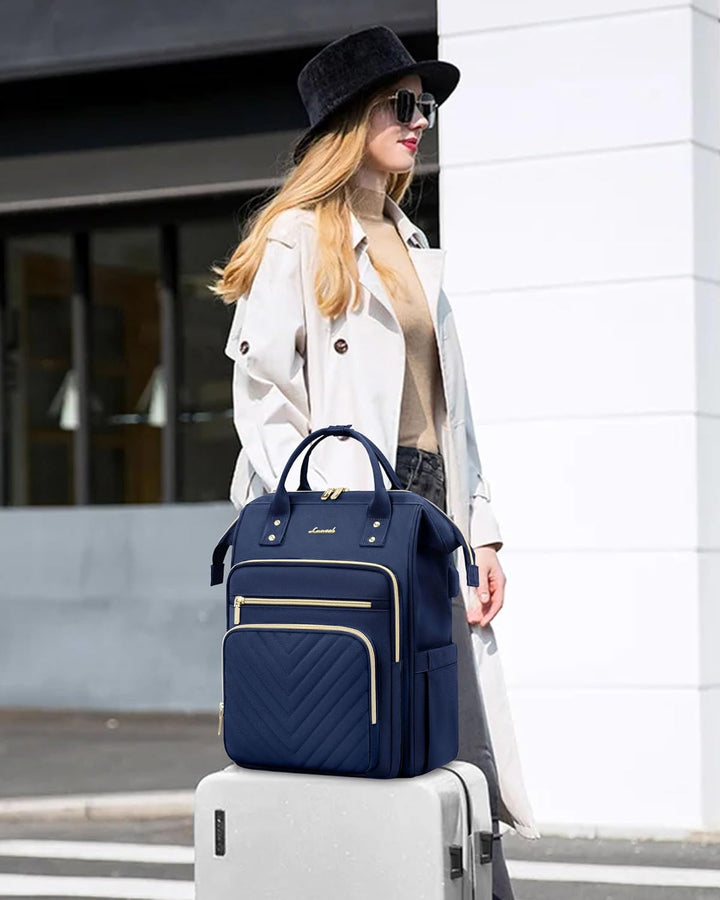 LOVEVOOK Rucksack Damen Gross, 17,3 Zoll Laptop Schulrucksack Mädchen Wasserdicht, Elegant Reiseruck